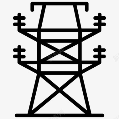 电塔电力电力桅杆图标图标