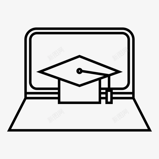毕业帽笔记本电脑黑板图标svg_新图网 https://ixintu.com 学校 毕业帽 笔记本 笔记本电脑 黑板