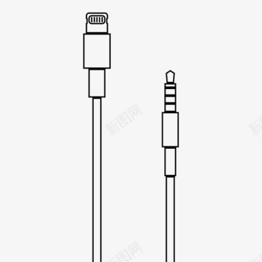 闪电到耳机适配器音频图标图标