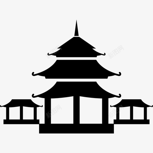 佛寺建筑我镇的公共建筑图标svg_新图网 https://ixintu.com 佛寺 建筑 我镇的公共建筑