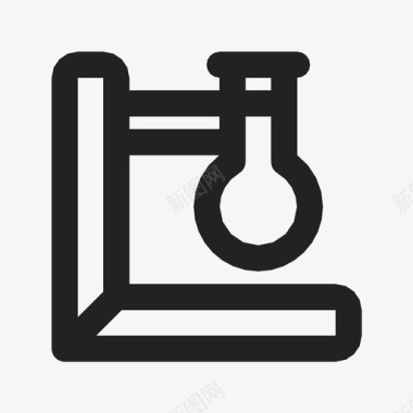 烧瓶和支架化学品侧面图标图标