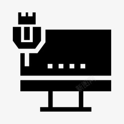 USB显示lcdlan显示器端口图标高清图片