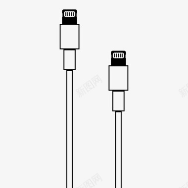 闪电对闪电音频电缆图标图标