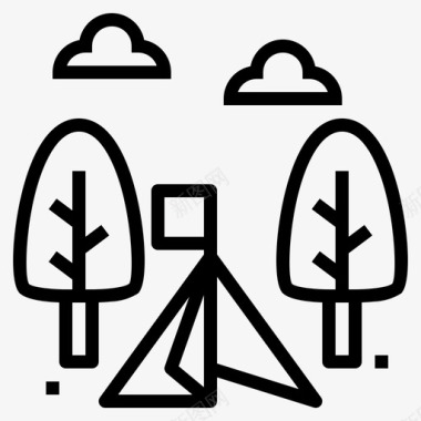 露营露营地帐篷图标图标