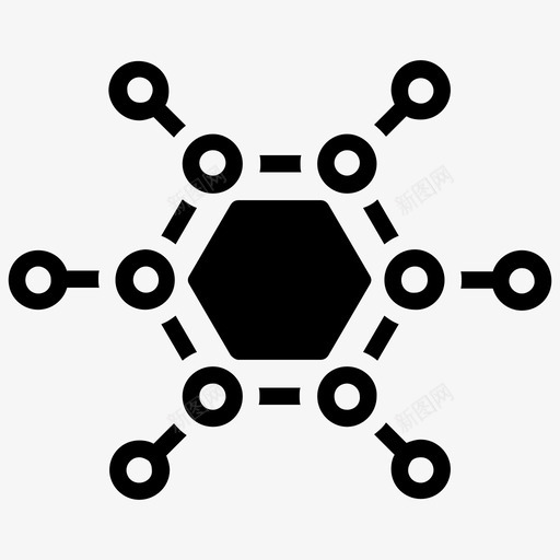 石墨烯技术碳结构几何图案图标svg_新图网 https://ixintu.com 人工智能字形图标 六角形晶格 几何图案 分子结构 石墨烯技术 碳结构
