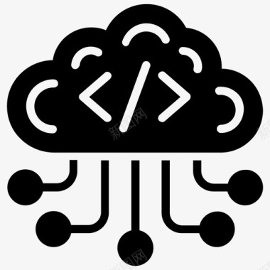云编码云计算编程云计算服务图标图标