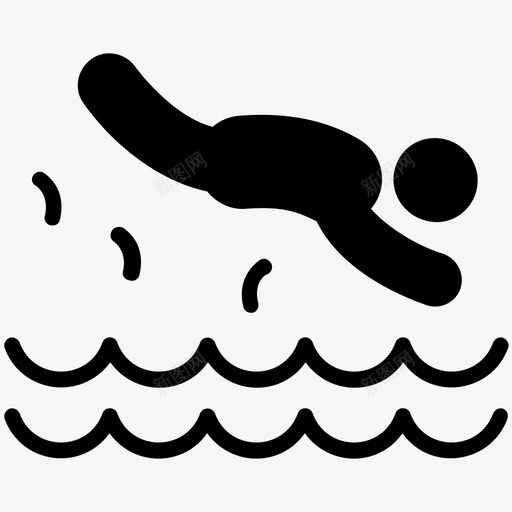 跳水奥运会比赛奥运游泳图标svg_新图网 https://ixintu.com 奥林匹克标志 奥运会比赛 奥运游泳 水上运动 跳水