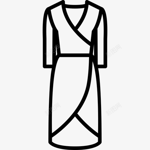 针织裹身裙时尚漂亮的衣服图标svg_新图网 https://ixintu.com 时尚 漂亮的衣服 针织裹身裙