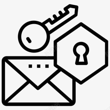 身份验证电子邮件帐户登录电子邮件加密图标图标