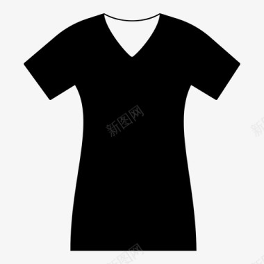 女式v领图案t恤图标图标