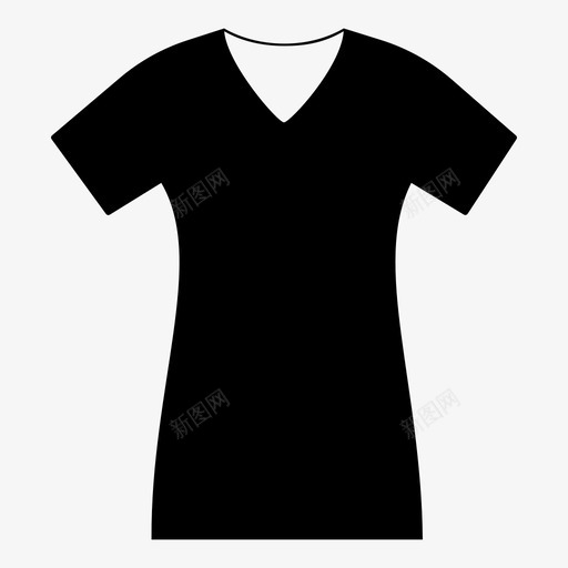 女式v领图案t恤图标svg_新图网 https://ixintu.com t恤 图案 女式v领 时尚