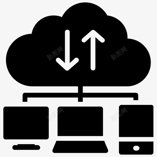云共享服务大数据云计算图标svg_新图网 https://ixintu.com 云共享服务 云网络 云计算 大数据 计算机和网络字形图标 集成云
