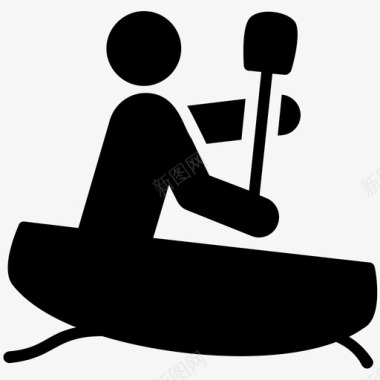 划船独木舟奥运会比赛图标图标