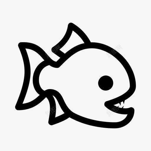 食人鱼动物危险图标svg_新图网 https://ixintu.com 动物 危险 怪物 致命的鱼 食人鱼