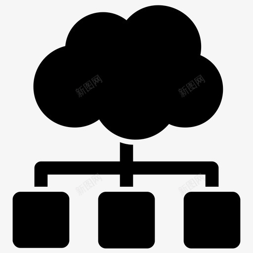 云共享大数据云计算图标svg_新图网 https://ixintu.com 云共享 云网络 云计算 大数据 数字营销字形图标 集成云