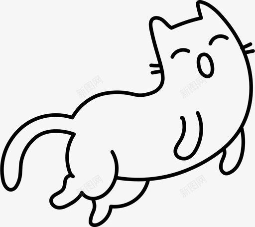 困倦的猫猫轮廓图标svg_新图网 https://ixintu.com 困倦的猫 宠物 猫 猫的力量 轮廓