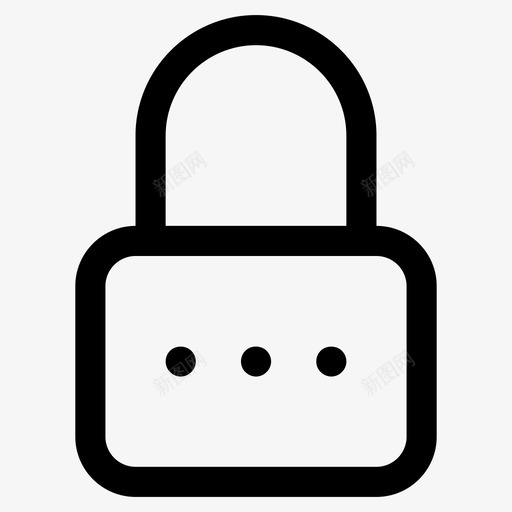 挂锁门锁复古锁图标svg_新图网 https://ixintu.com 复古锁 安全符号 挂锁 用户界面线图标 门锁