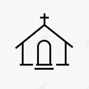 小教堂基督徒礼拜图标图标