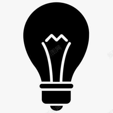 白炽灯电灯发明图标图标