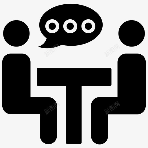 桌上谈话会议谈话图标svg_新图网 https://ixintu.com 会议 桌上谈话 网络和通信字形图标 讨论 谈话