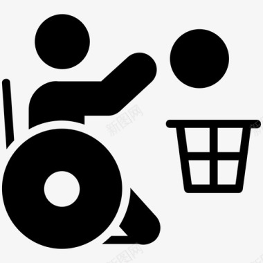 残奥会球门残疾人体育图标图标