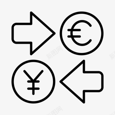 货币兑换银行业务货币图标图标
