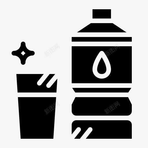 水瓶子饮料图标svg_新图网 https://ixintu.com 健康固体 水 瓶子 饮料