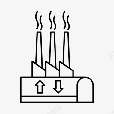 地热能工厂工业图标图标