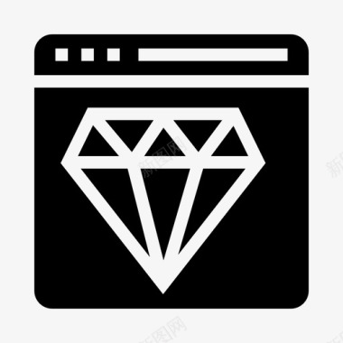 网页钻石浏览器珠宝图标图标