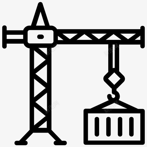 物流起重机货物起重机交货起重机图标svg_新图网 https://ixintu.com 交货起重机 物流卡板 物流起重机 物流配送线图标 装运装载 货物起重机 运输重型材料