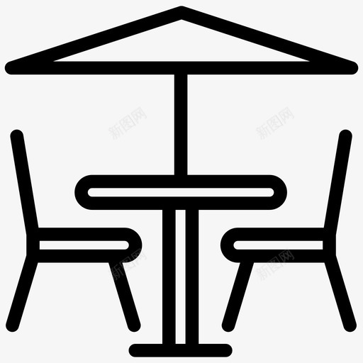 餐桌椅子餐厅图标svg_新图网 https://ixintu.com 椅子 雨伞 食物概要 餐厅 餐桌