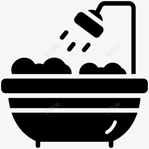 淋浴洗澡浴缸图标svg_新图网 https://ixintu.com 洗漱 洗澡 浴缸 淋浴 清洁 餐厅字形图标
