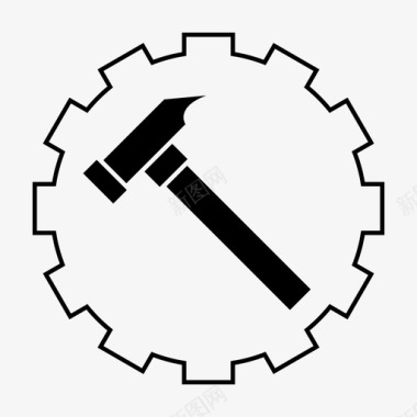 锤子木槌建筑图标图标