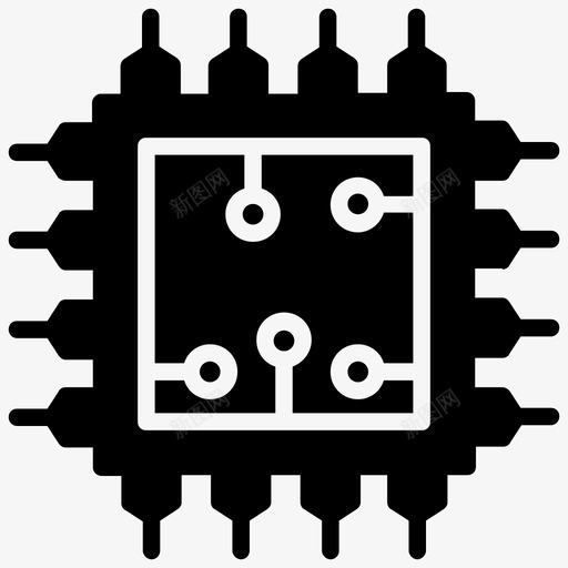 微处理器电路板计算机处理器图标svg_新图网 https://ixintu.com 人工智能字形图标 微处理器 微芯片 电子设备 电路板 计算机处理器