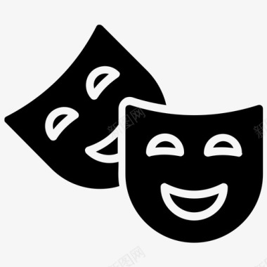 剧院面具嘉年华喜剧符号图标图标