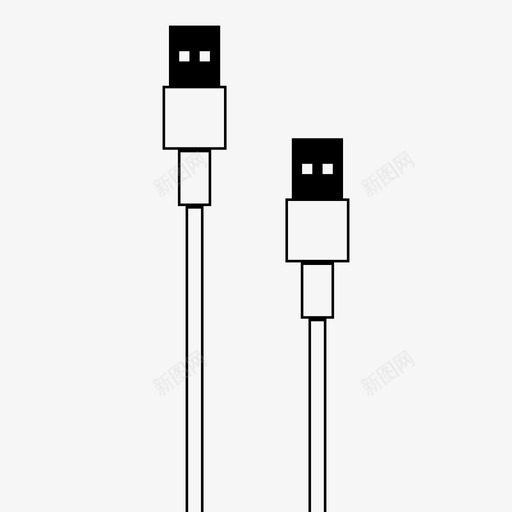 usb到usb电缆数据图标svg_新图网 https://ixintu.com usb到usb 传输 插头 数据 电缆 电缆轮廓
