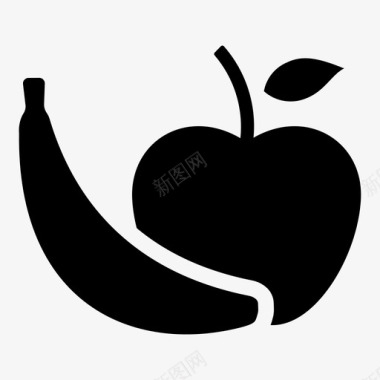 水果苹果香蕉图标图标