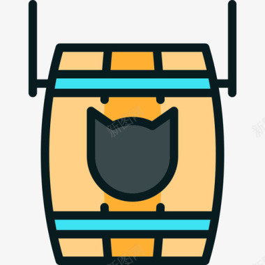 桶形狂欢元素线性颜色图标图标