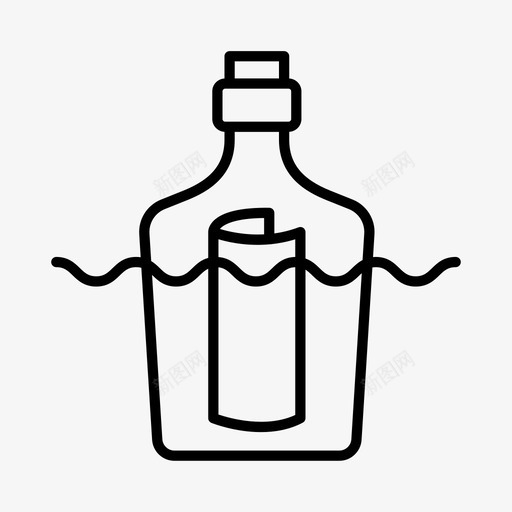 瓶子里的信息幻想航海图标svg_新图网 https://ixintu.com 幻想 海盗 瓶子里的信息 航海