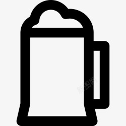 一罐啤酒一罐啤酒酒吧玻璃杯和瓶子直线型图标高清图片