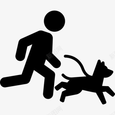 溜狗动物狗和训练图标图标