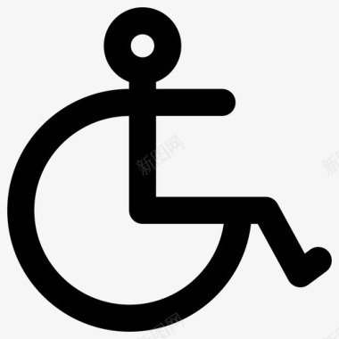 轮椅加粗轮廓医疗元素2加粗圆形图标图标