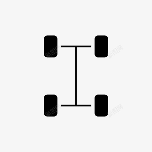 四轮驱动全轮驱动汽车图标svg_新图网 https://ixintu.com 全轮驱动 前驱 变速器 四轮驱动 汽车