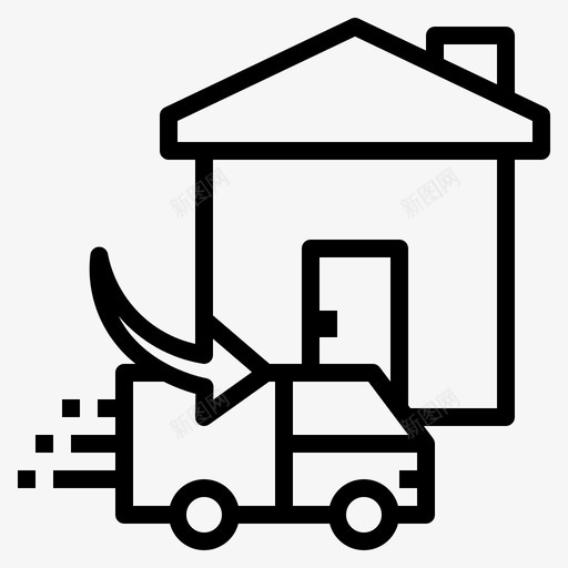 送货上门送货卡车图标svg_新图网 https://ixintu.com 卡车 网上购物 送货 送货上门