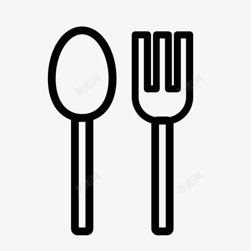 勺子和叉子吃食物图标svg_新图网 https://ixintu.com 勺子和叉子 厨房 吃 工具 食物 餐厅