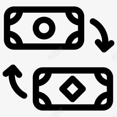兑换货币自动取款机现金图标图标
