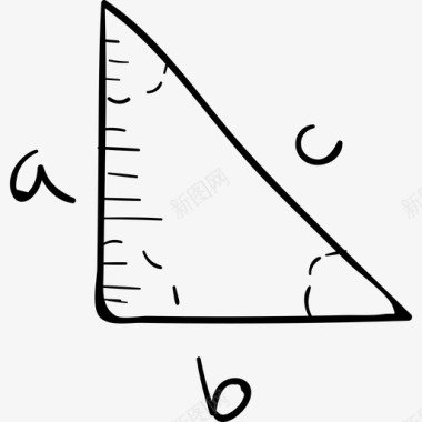 直角三角形学校手工制作黑色图标图标