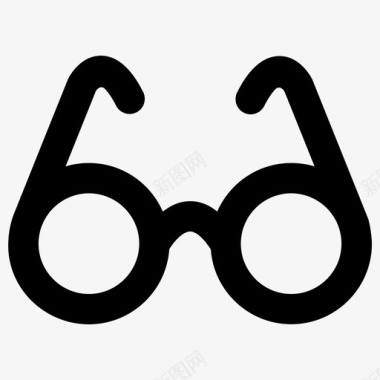 眼镜粗体轮廓医疗元素2粗体圆形图标图标