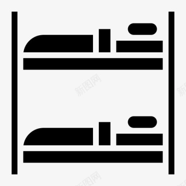 双层床睡眠床家具图标图标