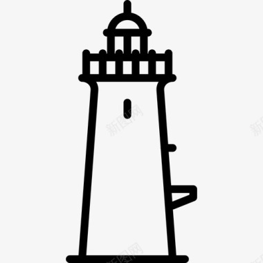日本伊拉戈角灯塔直线型图标图标